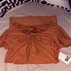 SO Women's burnt orange mid length dress